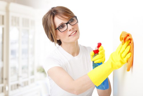 Cleaning a Finchley flat kitchen during a move-out clean