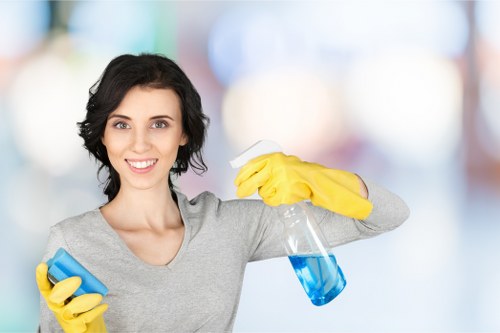 Local cleaning team working in a Finchley flat with careful access planning